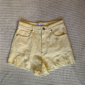 High waisted cream shorts